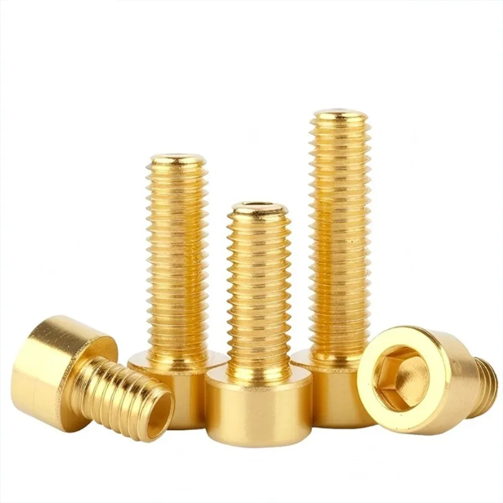2/5/10/20pcs M3 M4 M5 M6 M8 M10 Pure Brass Hex Hexagon Socket Cap Head Screws Bolt DIN912