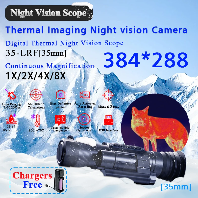 

Stock Digital Infrared Night Vision Scope hd hunting scope ir melletary Sensor Resolution Pixel 2688*1520 pixel 4 megapixels 2K