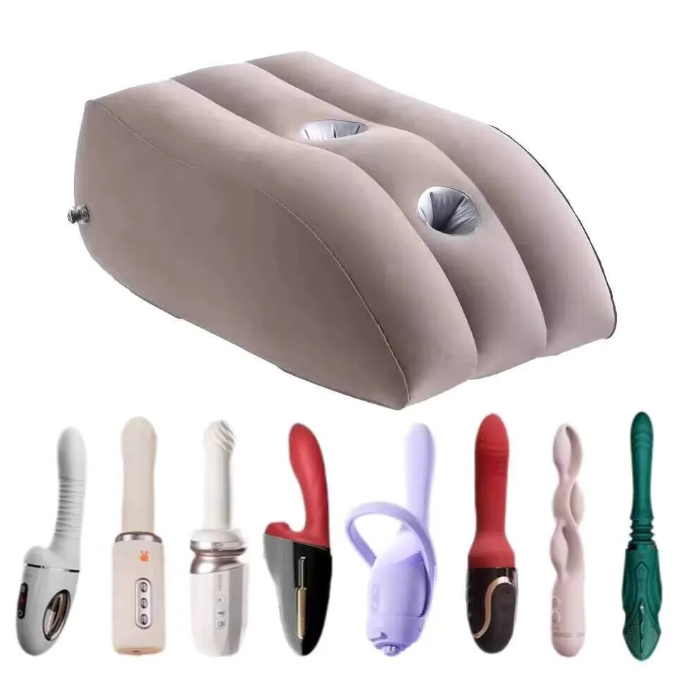 Triangle Inflatable Position Pillow Magic Cushion Body Support Pad With 3 Holes Fixed Vibrator Sex Toy For Women Masturbation view 6