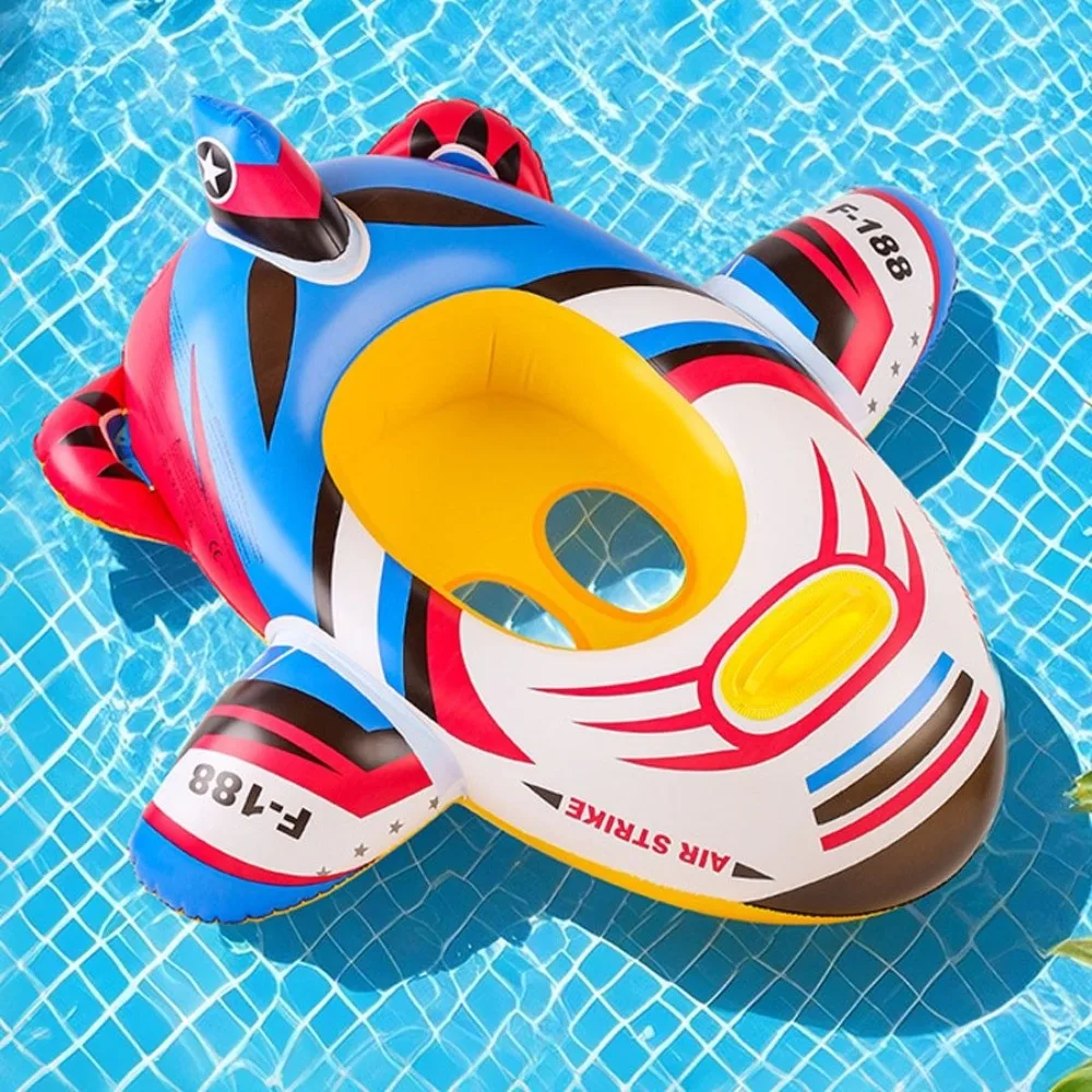 Anello da nuoto per bambini a forma di aereo Gonfiabile gonfiabile Cerchio per nuoto Cerchio per sedile Design per tubo Sedile galleggiante per nuoto per bambini Gioco d'acqua