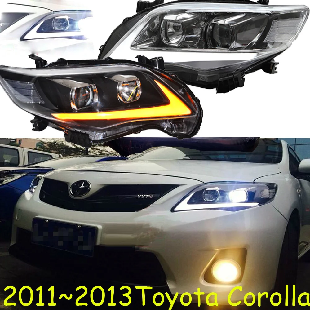 2pcs car bumper headlight for Toyota corolla daytime light HID xenon 2011~2013y DRL car accessories headlamp corolla fog light