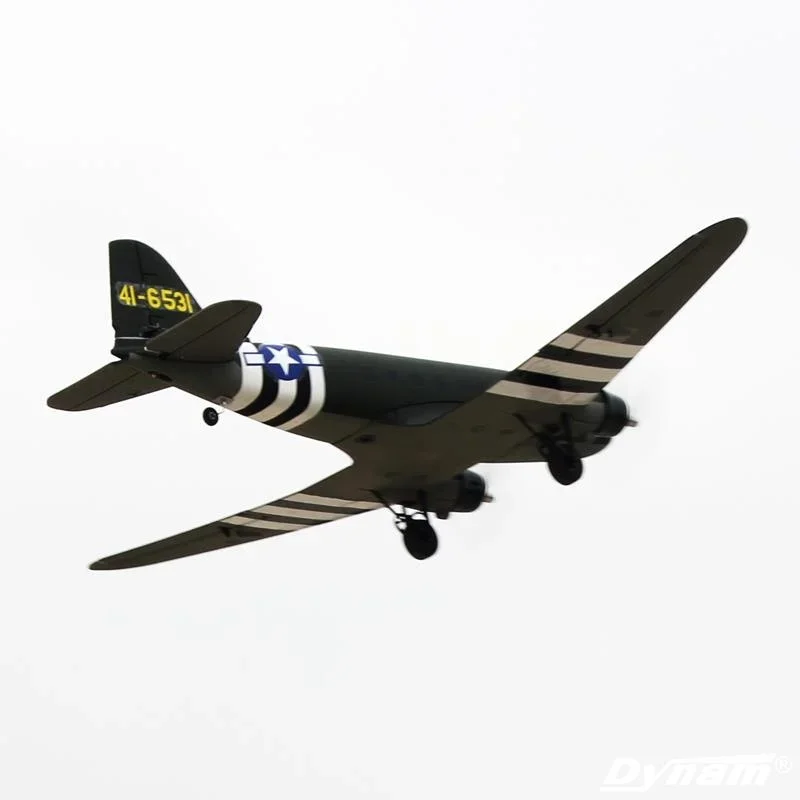 Dynam Rc Plane C47 Wing Span 1.5m World War Ii Aircraft Remote-controlled Fixed Wing Aircraft Model Rc Model Toy Boy Gift