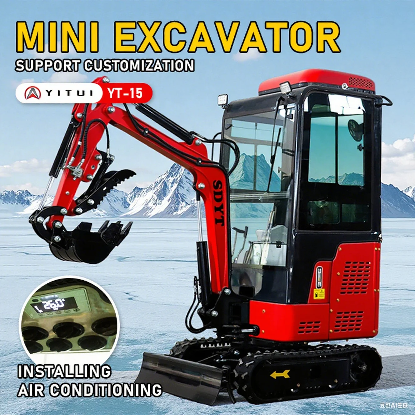 Minigavatore cingolato personalizzato diretto in fabbrica di vendita calda Motore Kubota Ce Epa Euro 5 1,5 tonnellate