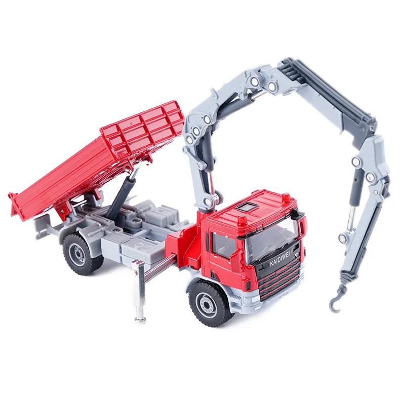 Alloy Truck 1/50 Crane Transport Vehicle Tractor Engineering Car Model Diecast Cars Collections Children's Toys for Kids Gifts