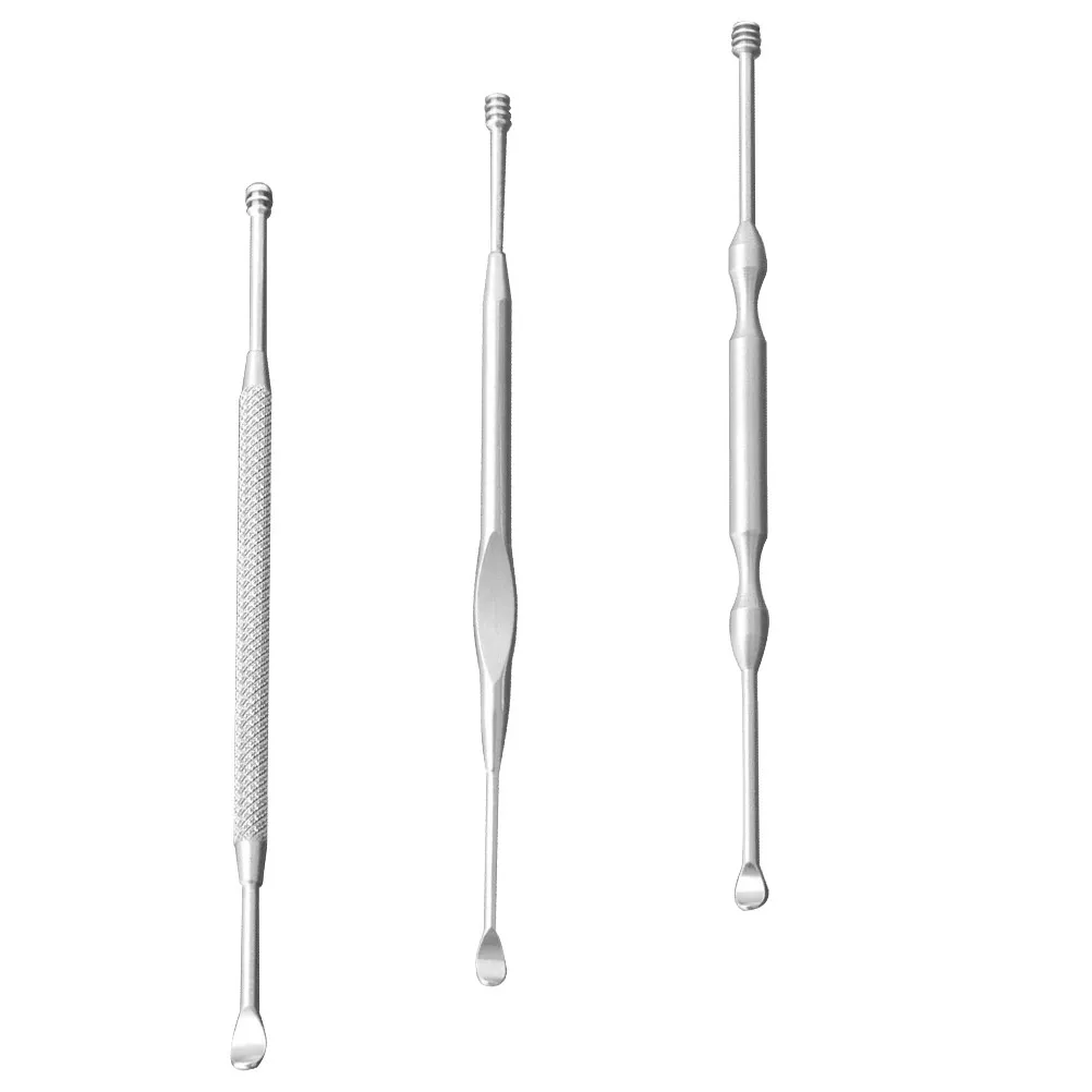 

3pcs Professional Wax Cleaner Stainless Steel Spoon Small Size Ear Wax Removal Tool For Daily Travel Use Ear Cleaning Tools