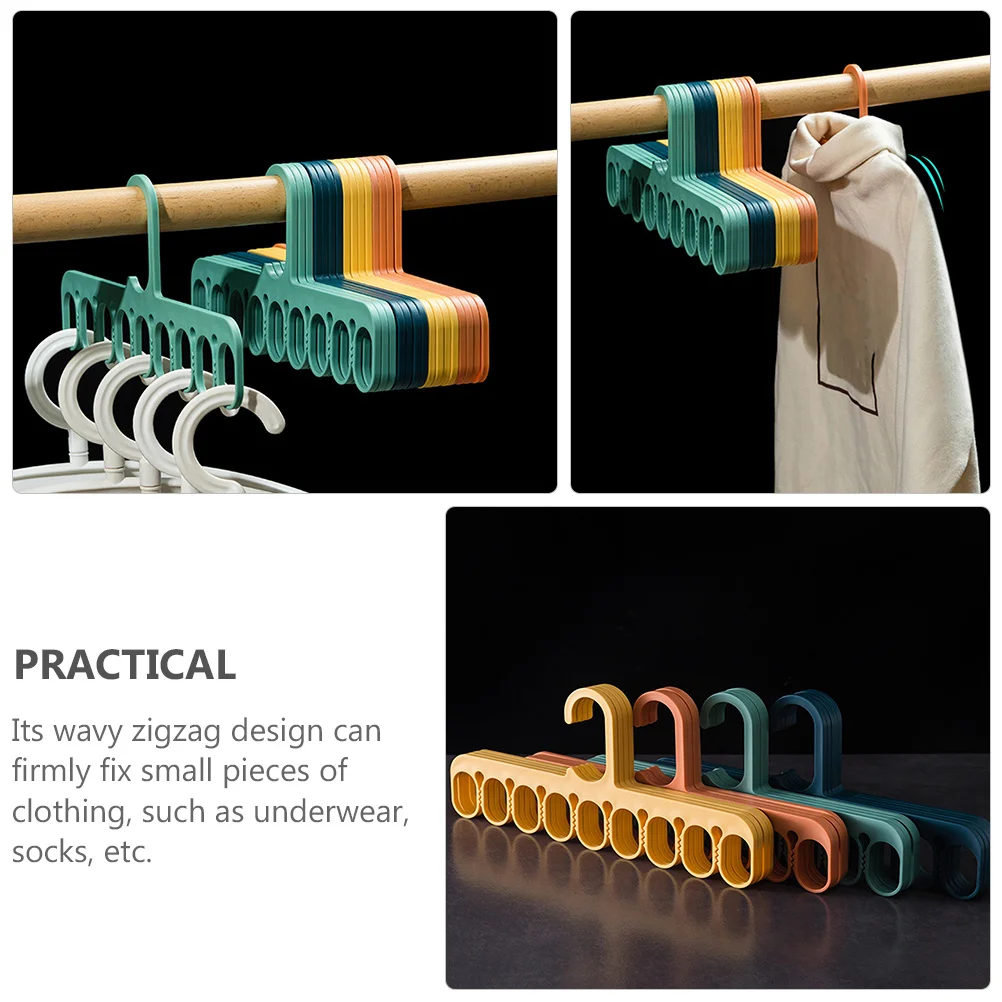 

10Pcs Multifunctional 9-Hole Clothes Hangers Semi-Circular Arc Design No-Punch Drying Rack for Small Clothing Storage Organizer