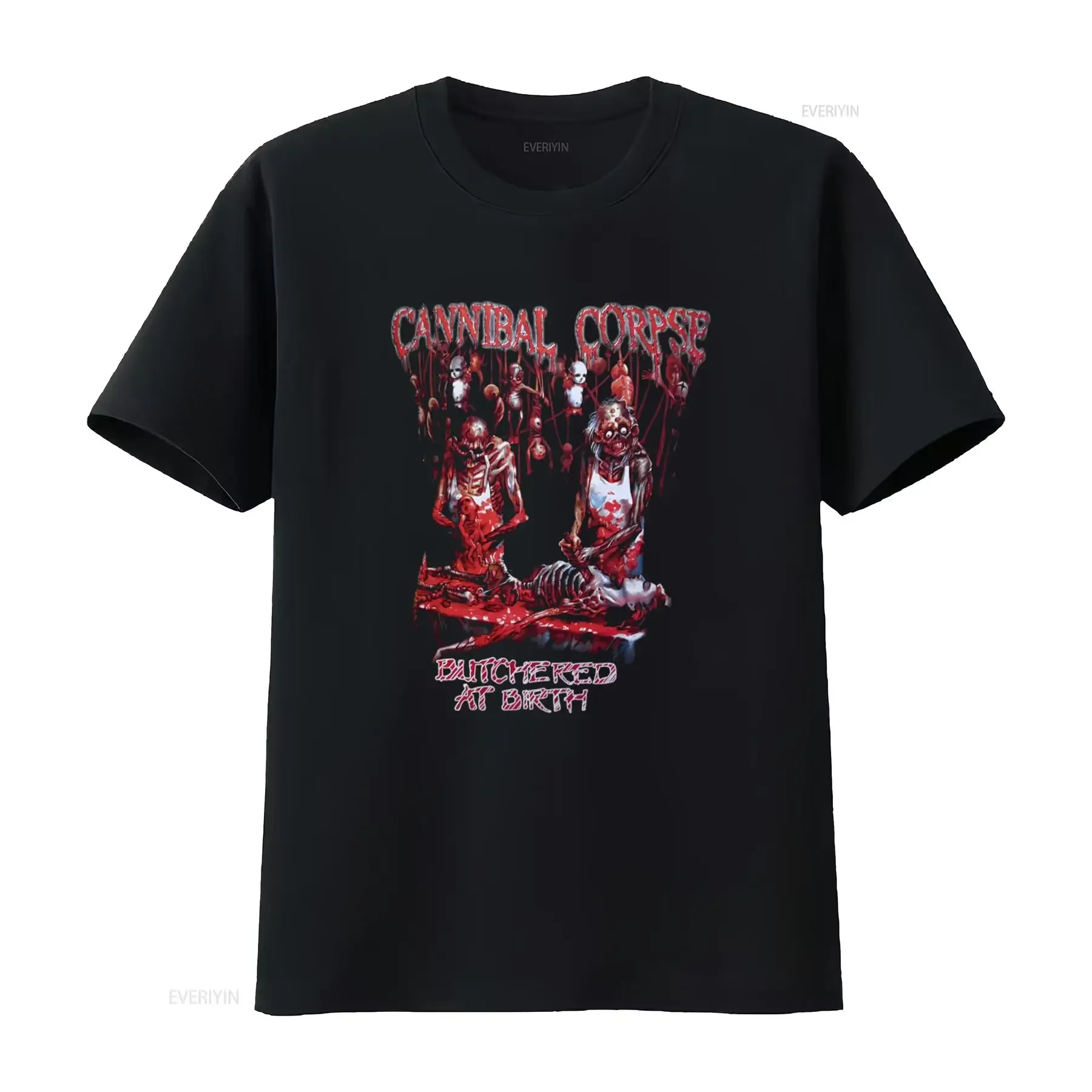 Cannibal Corpse Butchered at Birth Cotton T Shirt for Rock Fans XXL Size vintage Washed homme Stretched Unisex Slightly