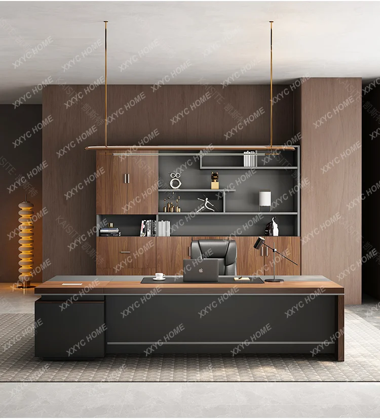 Large Luxury Wood Office Desk Organizer Drawers Executive Conference Computer Desk Reception Wooden Escritorio Oficina Furniture