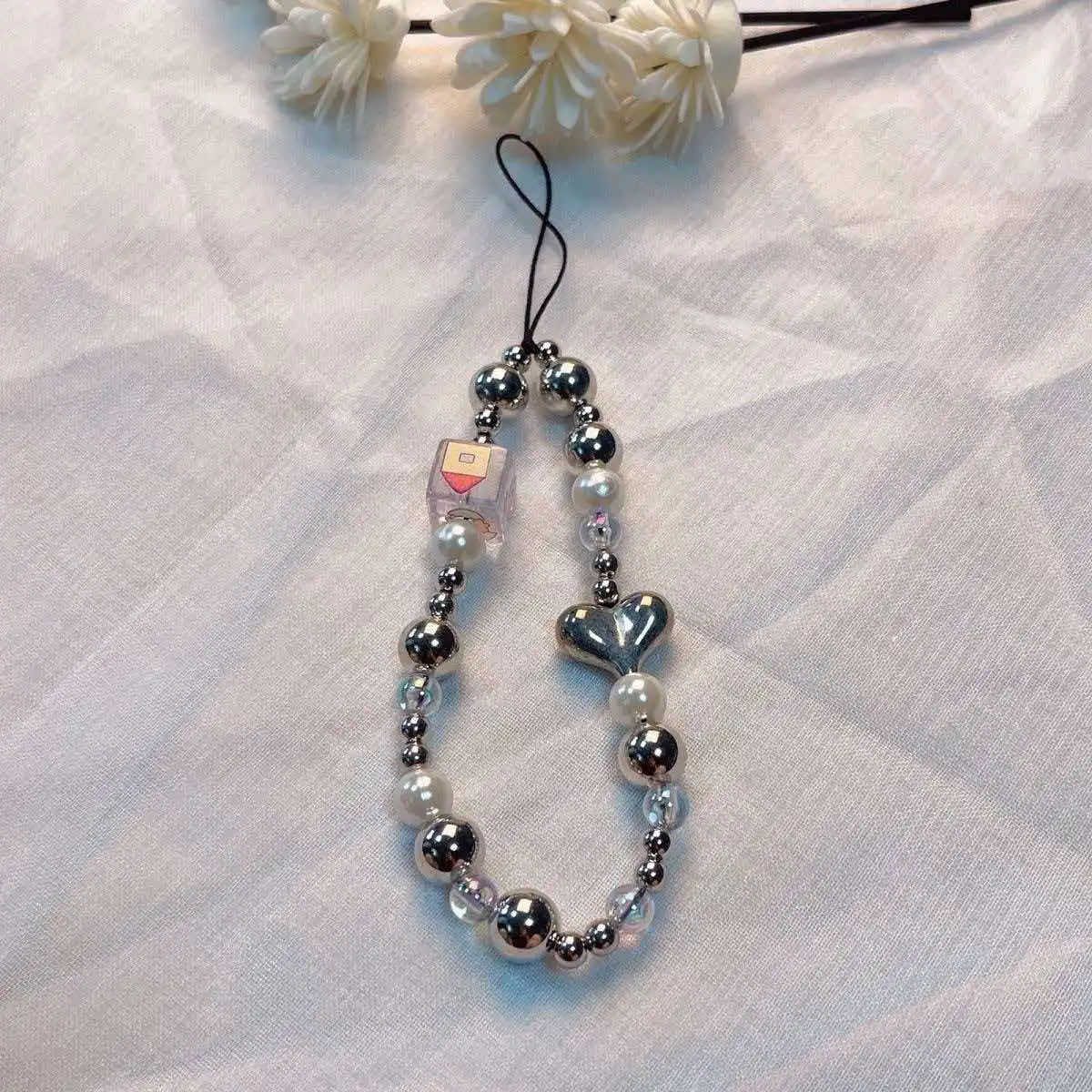 Telefon Anti-verloren Lanyard Schlüssel Kurze Handgelenk Anhänger Bunte Macaron Runde Perle Anhänger frauen hand Kette Handy Lanyard