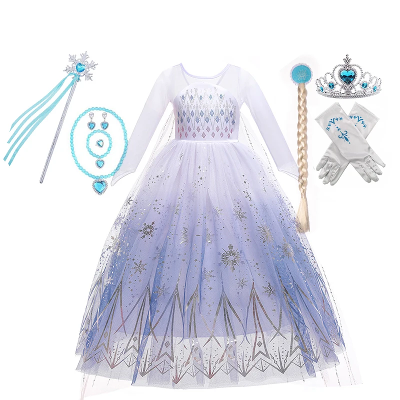 Girls Role Play Rapunzel Princess Fairy Elsa Costume Snow White Moana Jasmine Ariel Cosplay Dress Birthday Party Fantasy Frocks