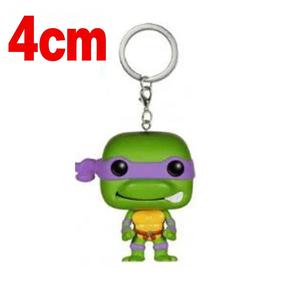 Newest Green Turtle Warrior Doll Keychain Vinyl Figure Key Ring Backpack Pendant Cartoon Animal Ornament Collectible Toy Gift - view 5