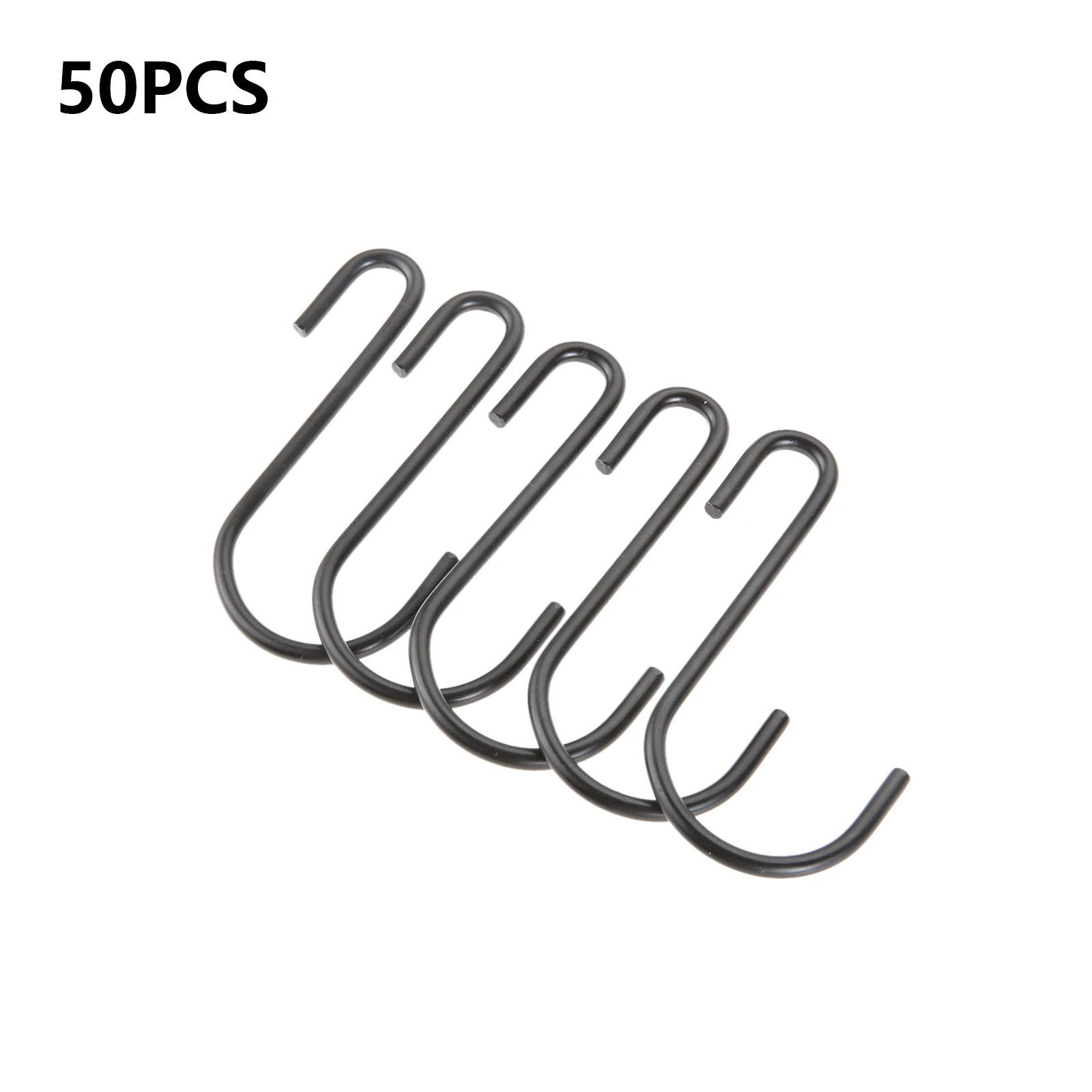 

20Pcs/50Pcs S Shaped Black Hooks Pans Pots Spoons Bag Towels Hanging Hooks for Kitchen Bathroom Bedroom