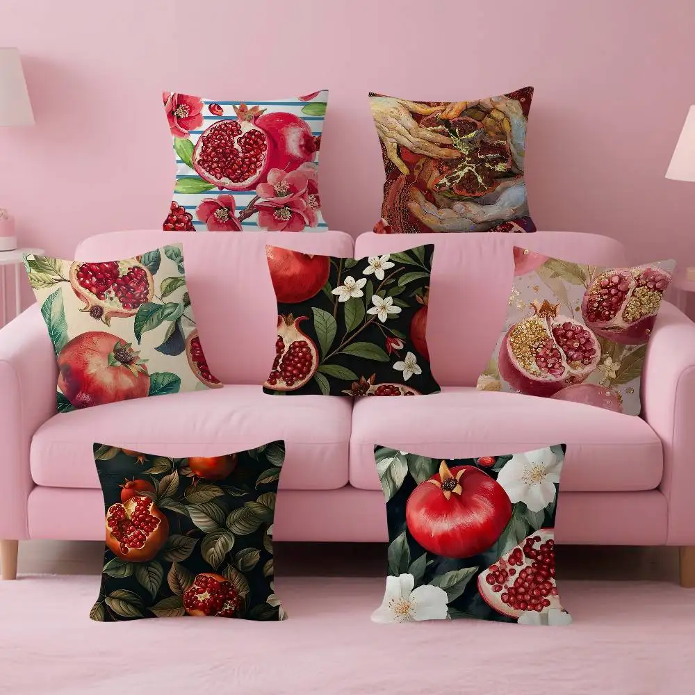Fruit Pomegranate Painting Pillow Gifts Home Office Furnishings Bedroom Sofa Car Cushion Cover Case 45x45cm