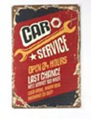 poster wall art car service garage tin metal sign