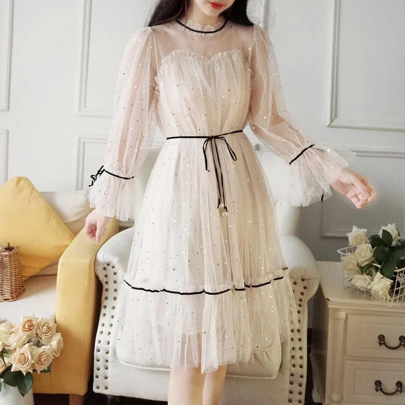 Sequined Prinsessenjurken Meisjes Teenage Girls Dresses 2022 White 14 Years Old Summer Spring Elegant