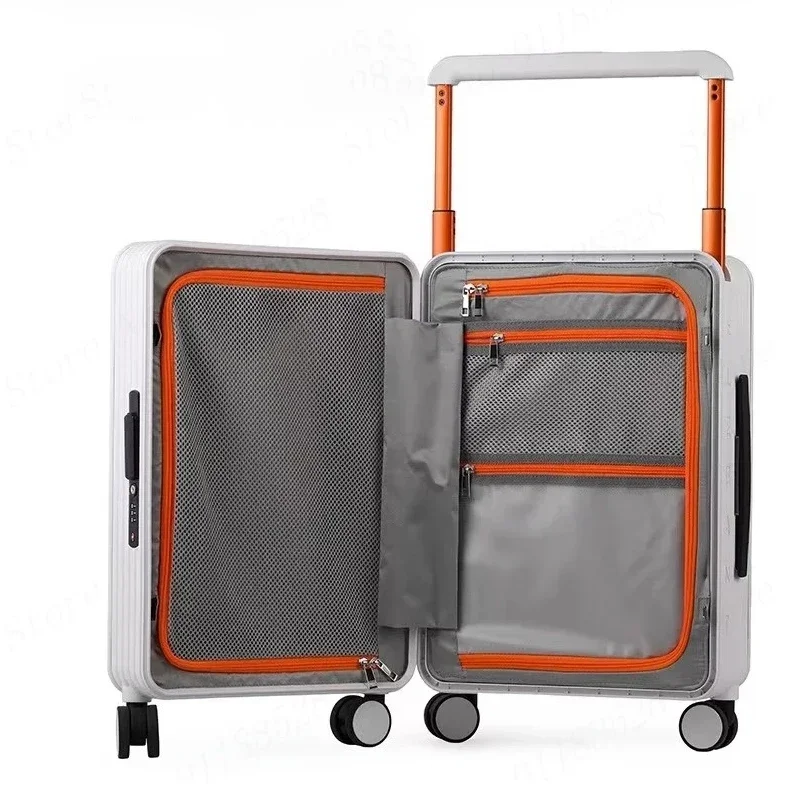 Imagem -06 - Ampla Handle Pull Bar Bagagem Mala Cabine Trolley Case Tsa Combinação de Bloqueio Luxo Carry-on Alto Grau 20