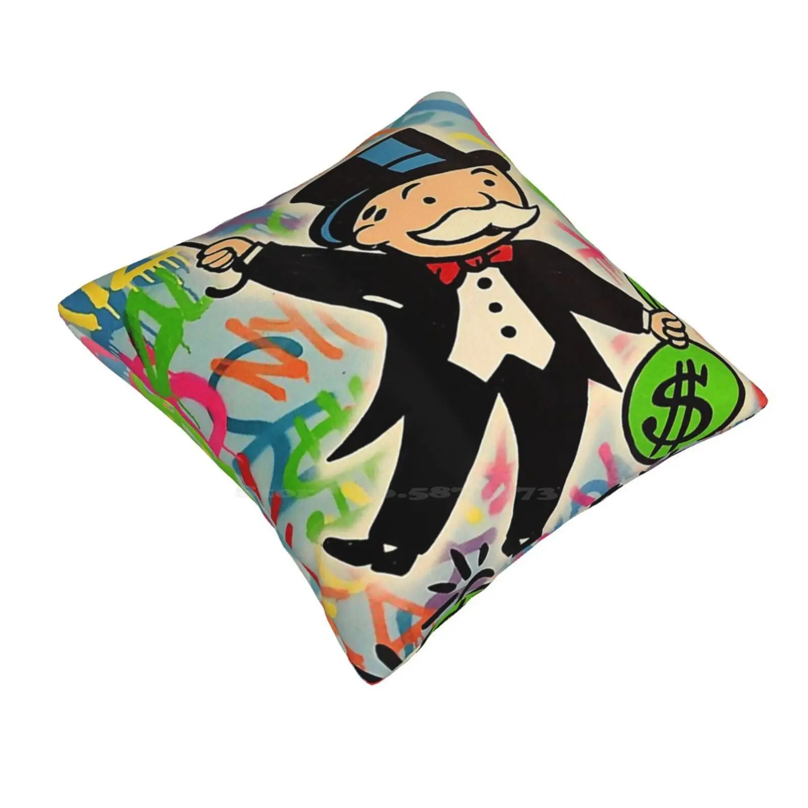 Mr Mascot Money Board Game Fashion Sofa Throw Pillow Cover Pillowcase Mr Money Funny Cute Man Cash Meme Board Game Cartoon