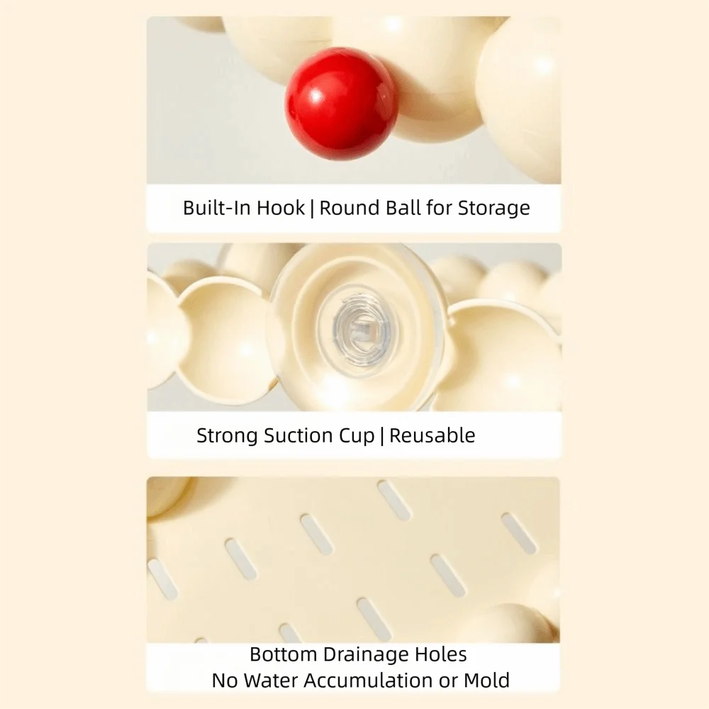 

ABS Bathroom Triangular Basket Suction Cup Triangular Design Wall Mounted Shelf No Drill Bathroom Organizer Shower Room