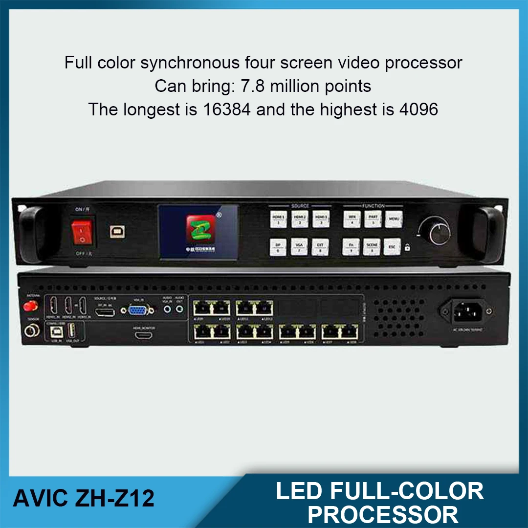 

ZH-Z12 Full-color LED Screen Processor Four-sided Video Splicing Processor A Maximum Of 7.8 Million Pixels