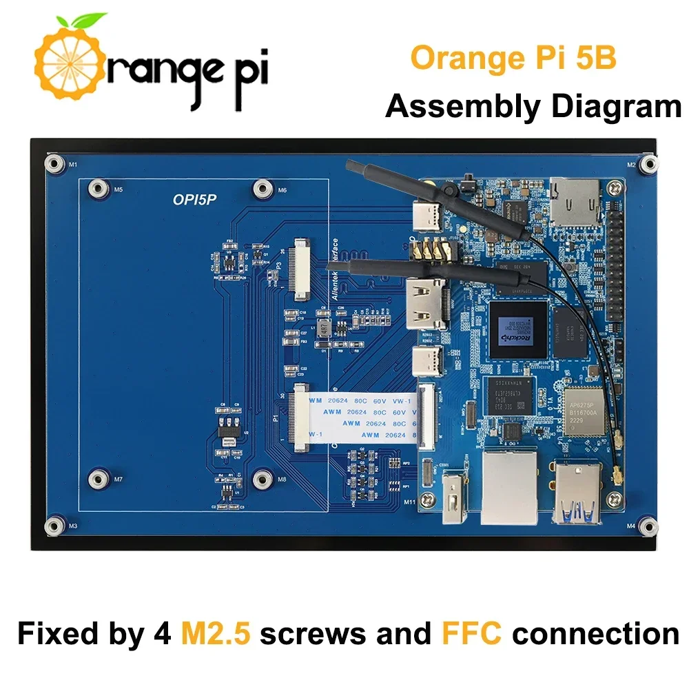 Laranja pi 5 8.0 polegadas ips mipi dsi tft painel de exibição 800x1280 tela de toque capacitivo módulo lcd suporte laranja pi 5/5b/5plus