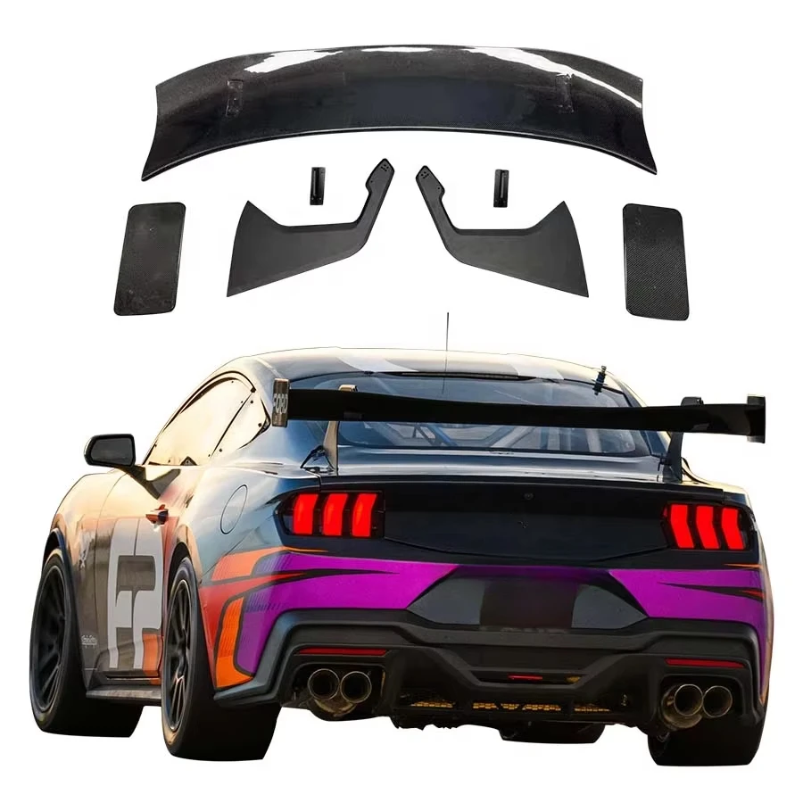 

GT4 Style Carbon Fiber Rear Spoiler for Ford Mustang Dark Horse S650 2024 Tail Wings Body Kitscustom