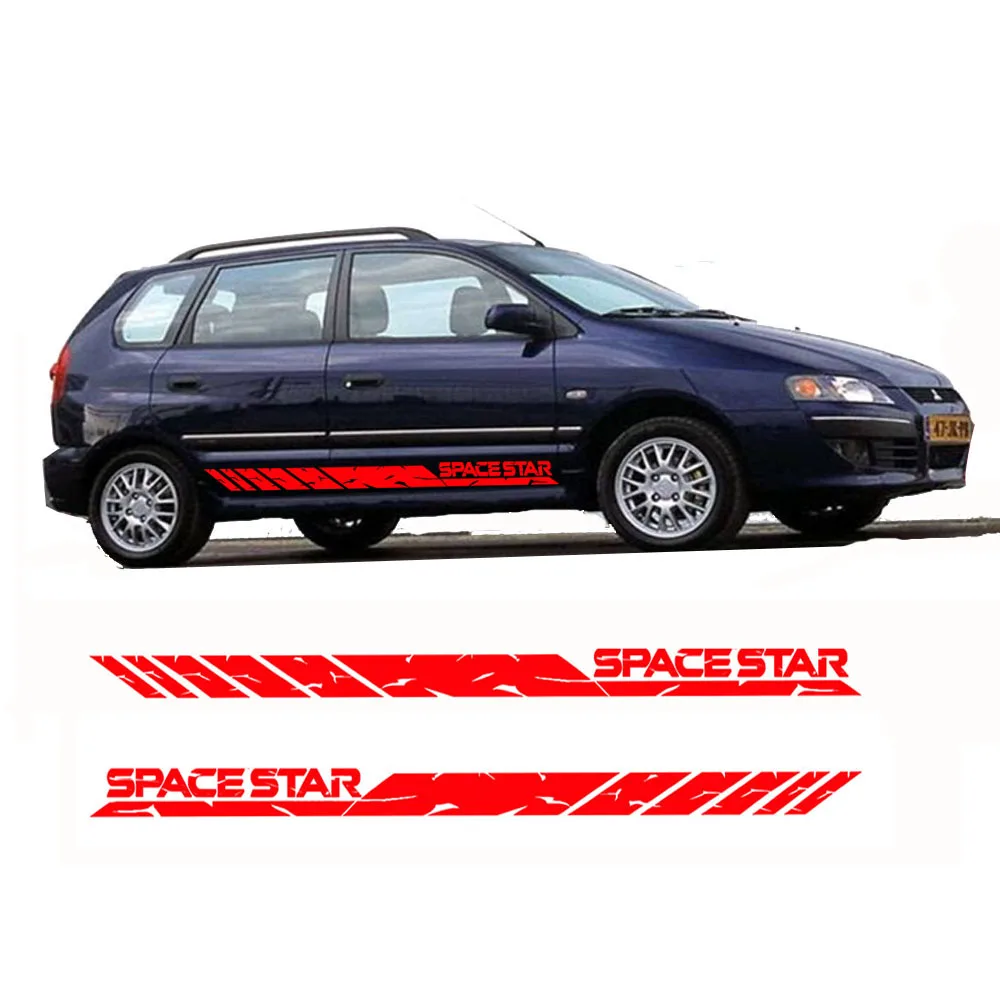 Car Styling For Mitsubishi Space Star Vinyl Car Decal Sticker Graphics Kit Sport Side Door auto accessories 2pcs