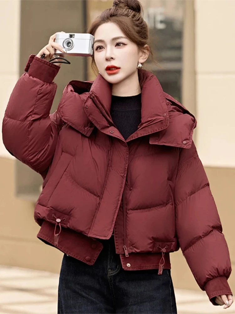 

Faionable ort Thiened Patchwork Cotton Jaet Women's Winter New Sle 2025 New Arrival Commute Korean Sle Loose Fit