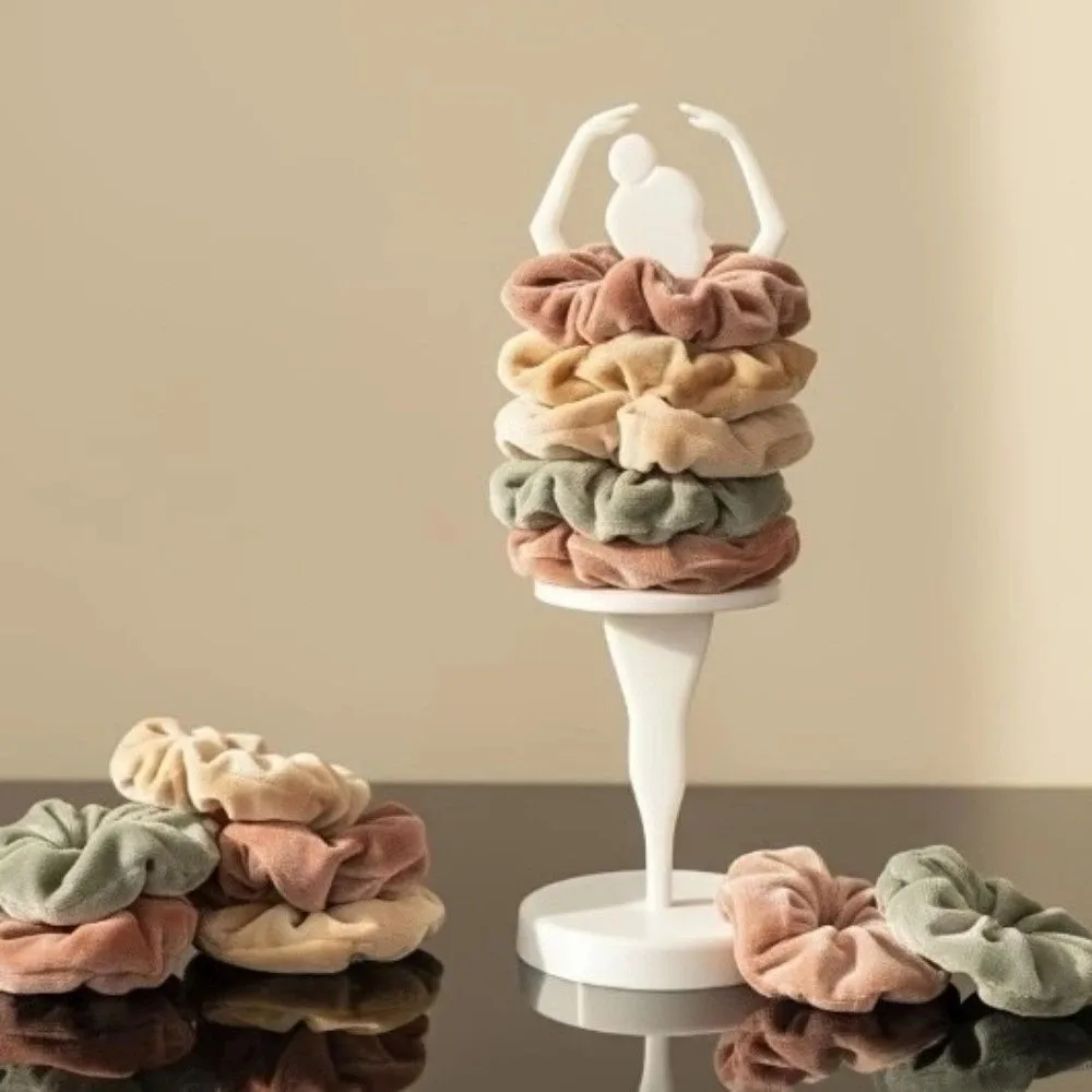 3D Printed Ballet Dancer Scrunchie Holder Decorative Space Saving Hair Tie Storage Rack Plastic Jewelry Display Rack