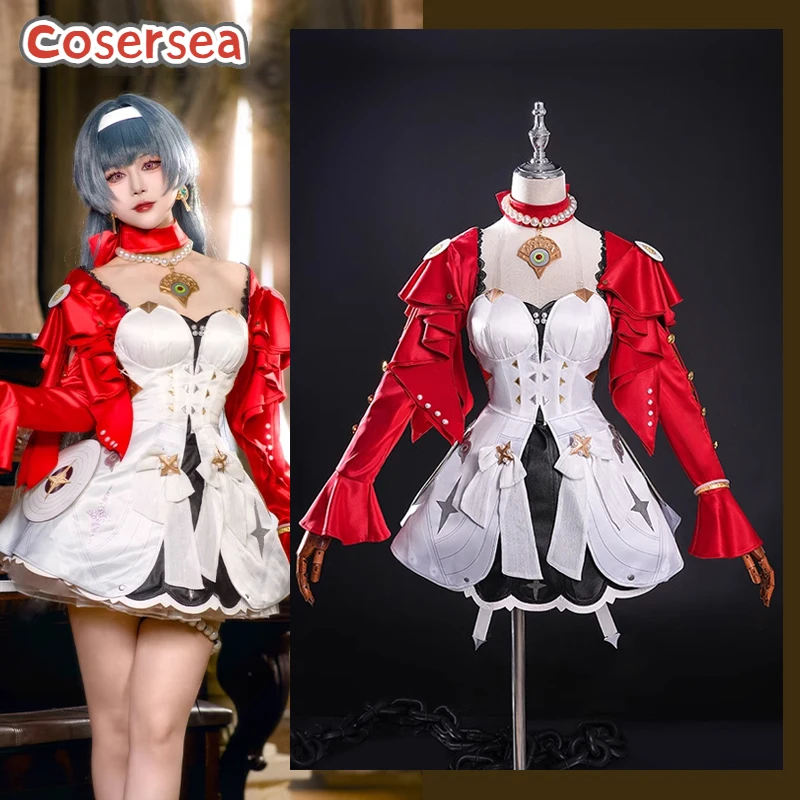 

Cosersea Astra Yao Cosplay Costume Game Zenless Zone Zero Astra Yao Halloween Role Play Women Red Dress Uniform Outfit Fullset