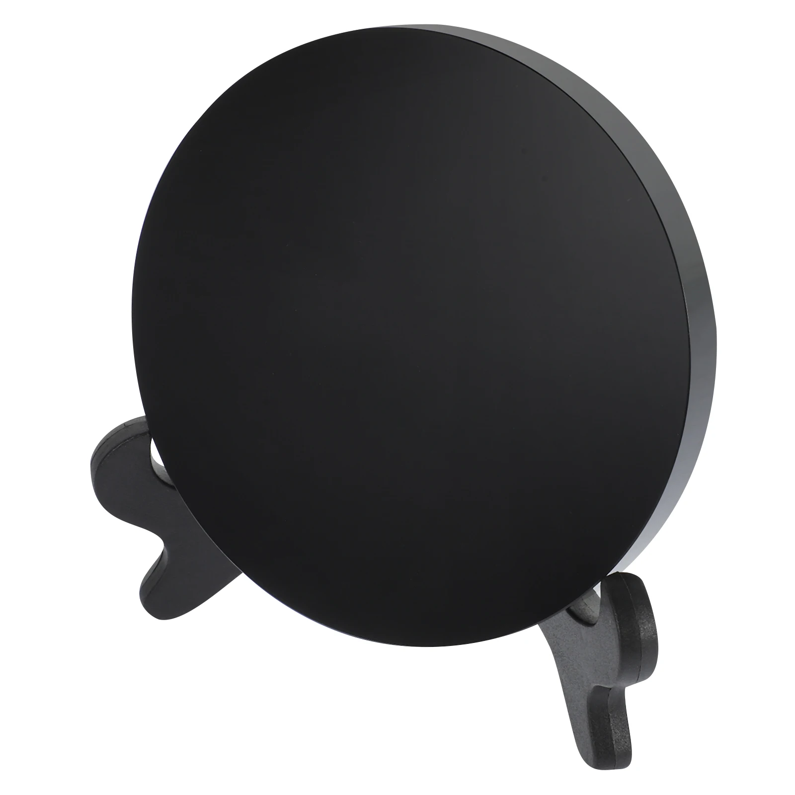 

1Set Glass Black Scrying Mirror Obsidian Circle Disk with Stand Meditation Table Centerpiece Decor for Living Room Office