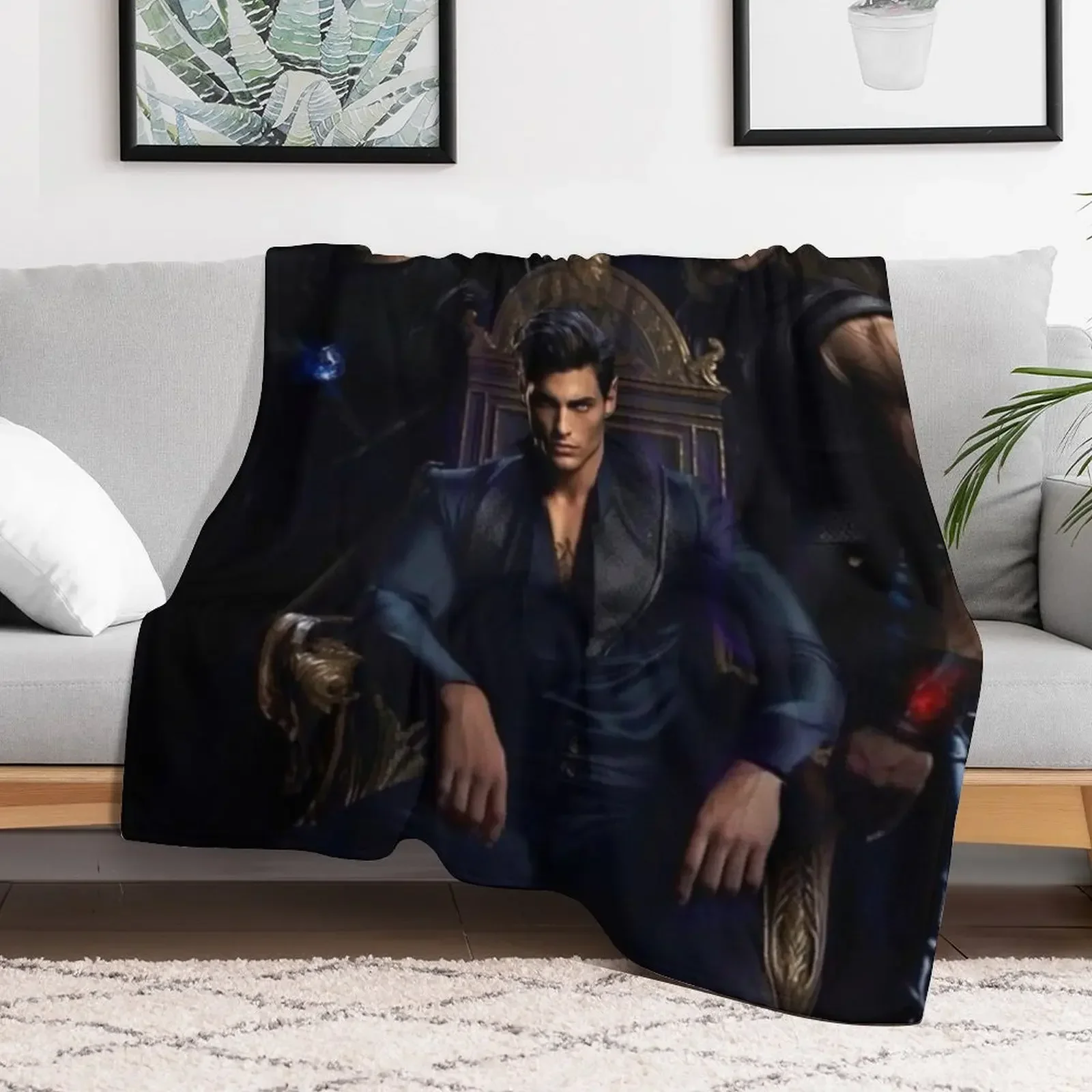 ACOTAR - Rhysand, Cassian, & Azriel Art Throw Blanket Plush Beach Soft Blankets