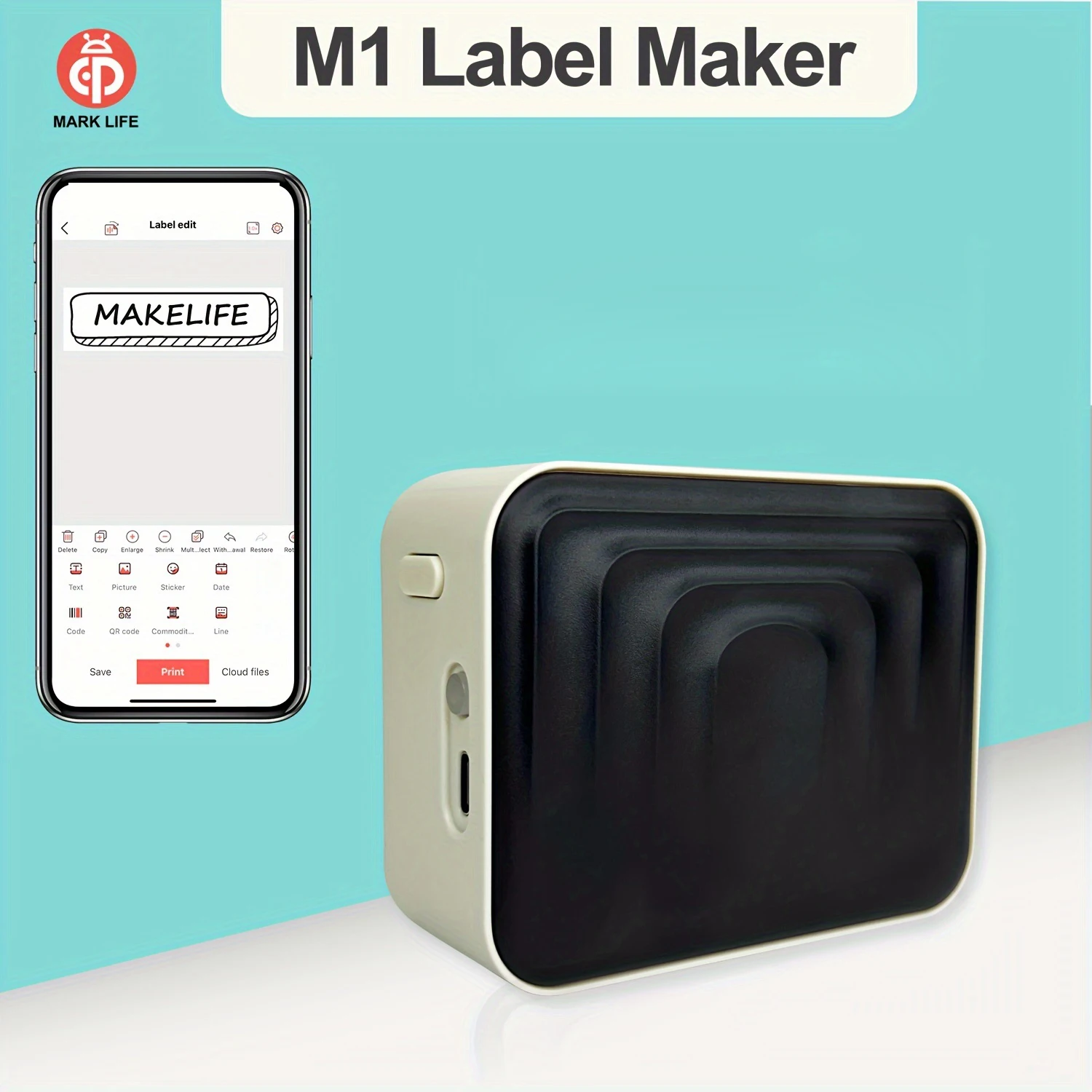 

Мини-умный принтер Marklife для этикеток B1 D110 B21 M1, Bluetooth-принтер для наклеек без чернил для офиса, кухни, школы в подарок/маркинг