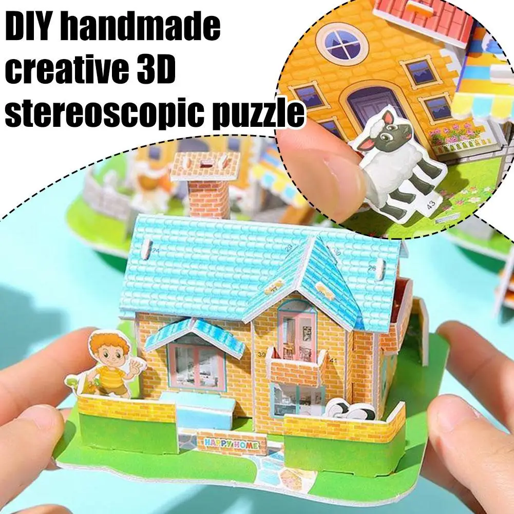 3d Puzzle Student Cartoon Diy Handmade Children Years Gift Old Education Educational Early Toy 3-6 T4m3