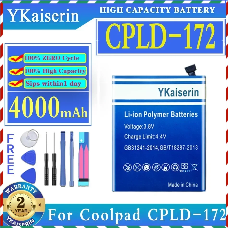 

YKaiserin 4000mAh Replacement Battery For Coolpad CPLD-172 Batteries