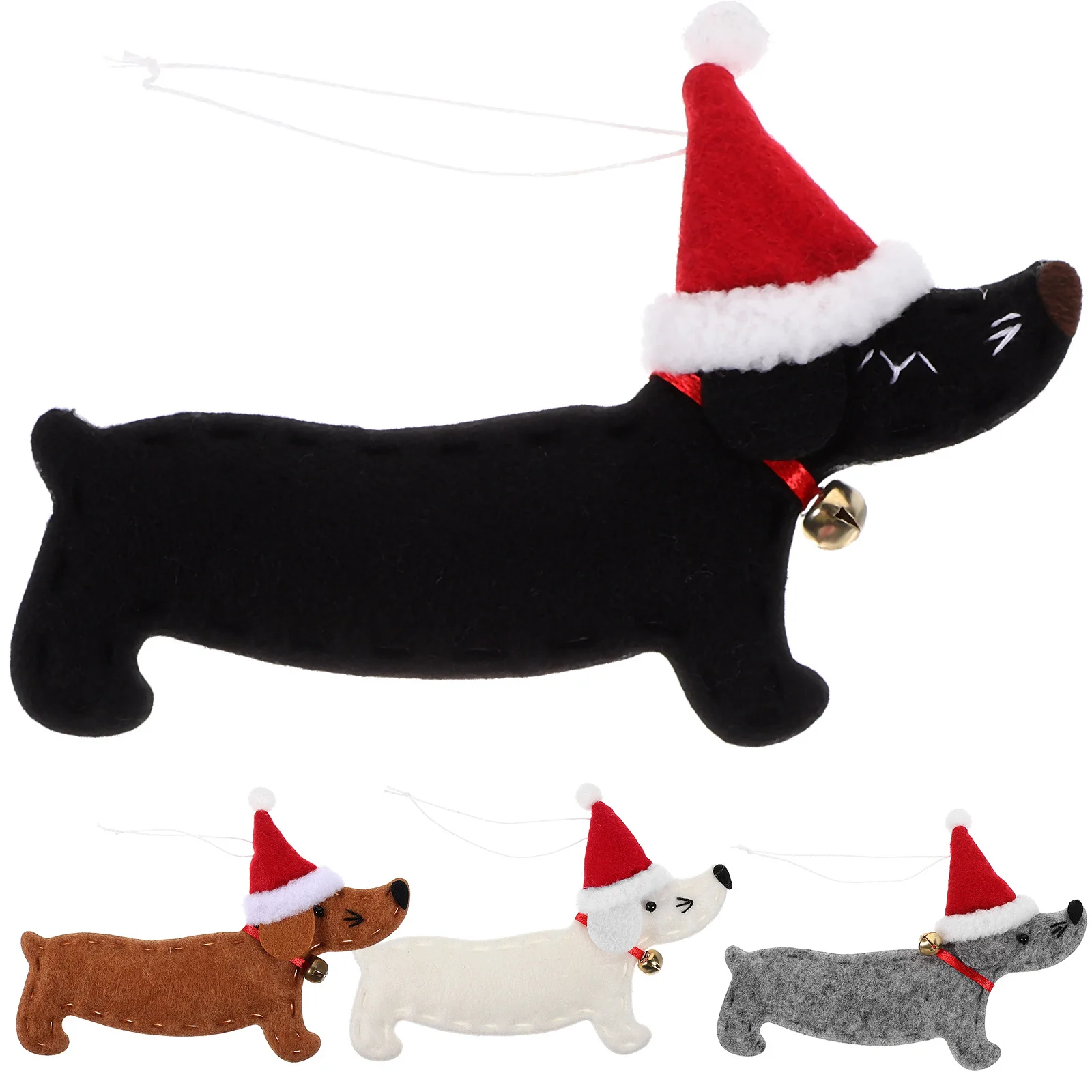 

4pcs Dachshund Dog Hanging Ornament Premium Christmas Tree Pendant Creative Wall Decor For Holiday Party Decoration