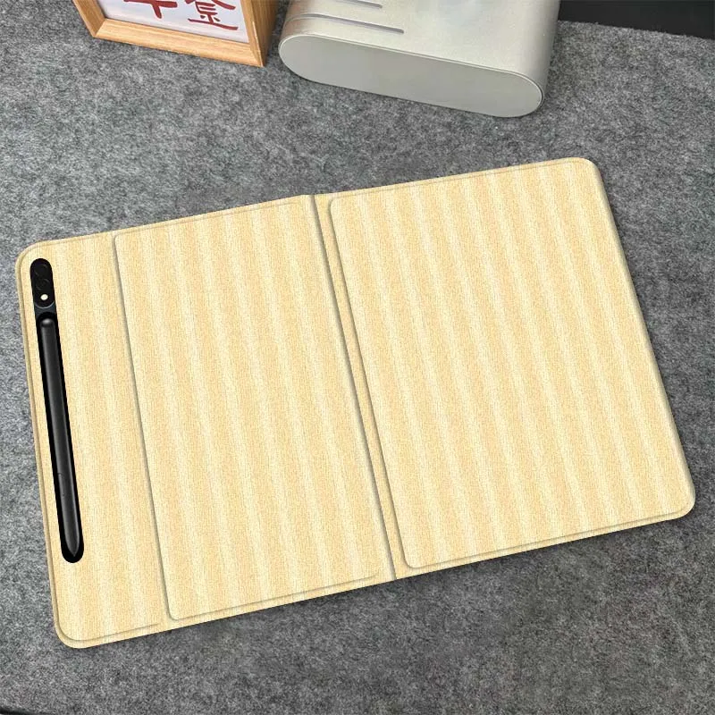 

Vertical Stripe Yellow Pattern Gift For Samsung Galaxy Tab S10 S9 S8 S7 FE Lite Soft Flexible Support Tablet Case