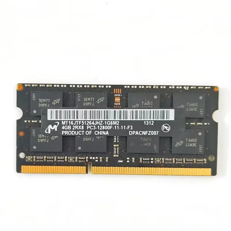 ไมครอน DDR3 RAMS 4GB 1600MHz หน่วยความจำแล็ปท็อป Ddr3 4GB 2RX8 PC3-12800F-11 SODIMM 1.5V