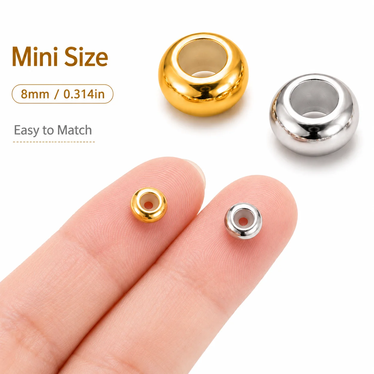 10Pcs Shape Adjustable Slider Beads Inner Soft Silicone Metal Outer Stopper Bead DIY Cord Bracelet Chain Positioning Accessories