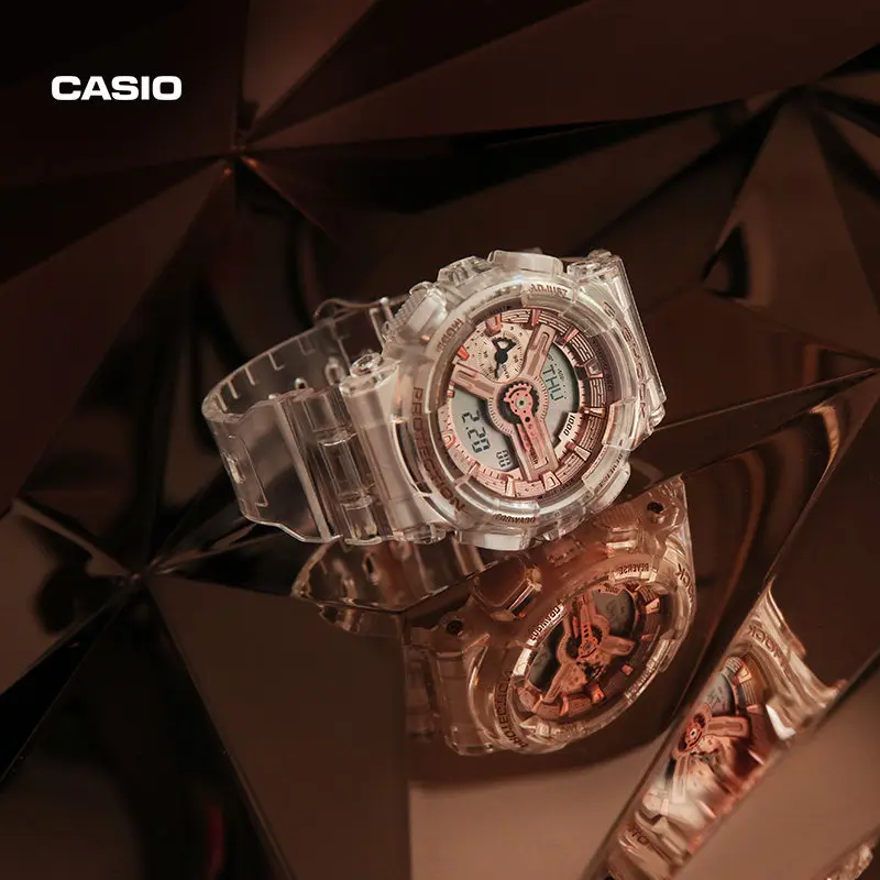 Casio G-SHOCK GMA-S110VW, Stylish Transparent Colorful Watch for Students