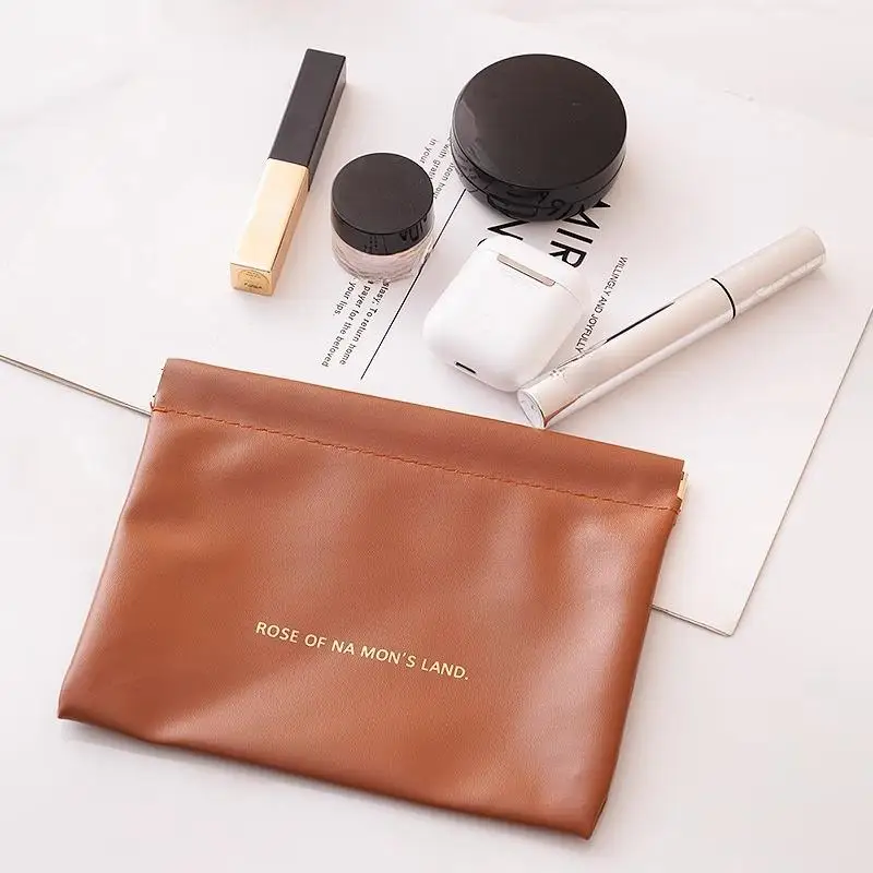 موضة بولي Leather حقيبة تخزين جلدية إغلاق تلقائي مقاوم للماء محفظة محمولة سماعة شحن خط مستحضرات التجميل أحمر الشفاه حقيبة مجوهرات #3