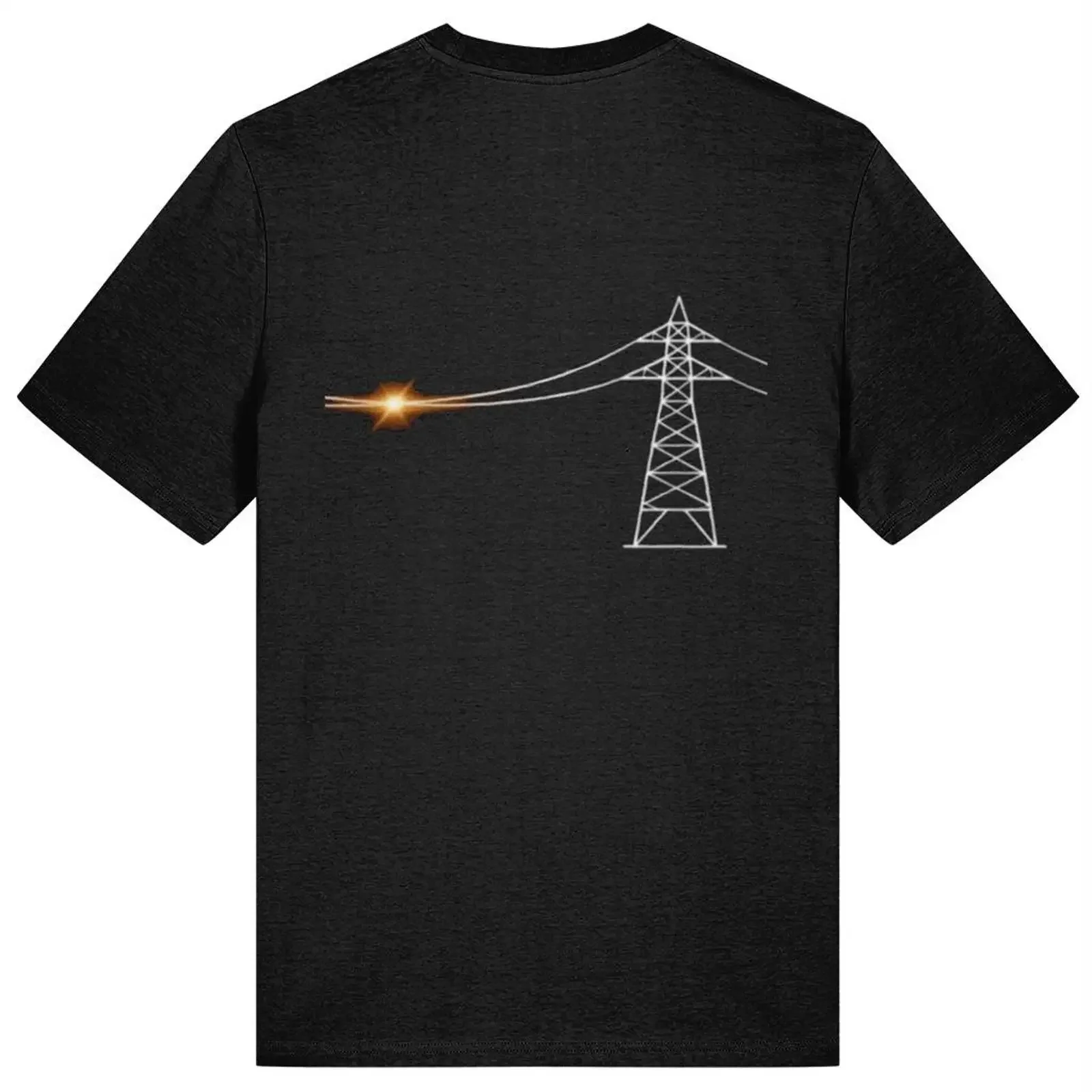 Pylon with a spark PRINT ON BACK vintage Washed Unisex Versatile fashion Soft Breathable Comfortable graphic Slightly Stylish