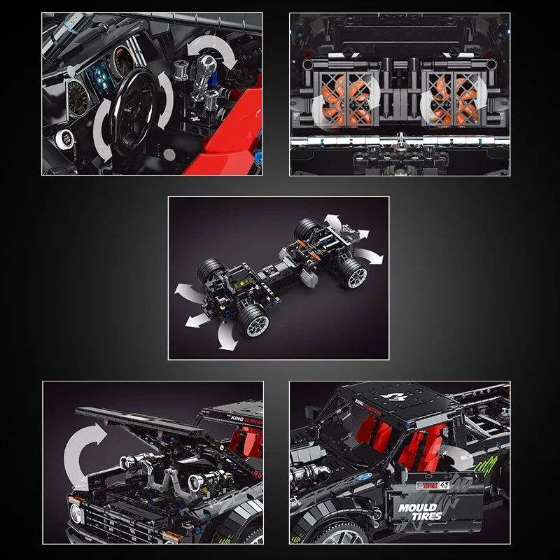 Mould King 13082 Technisches MOC-34316 F-150 Sportfahrzeug-Bausteine, ferngesteuertes technisches Auto, DIY-Spielzeug für Weihnachten, Jungen