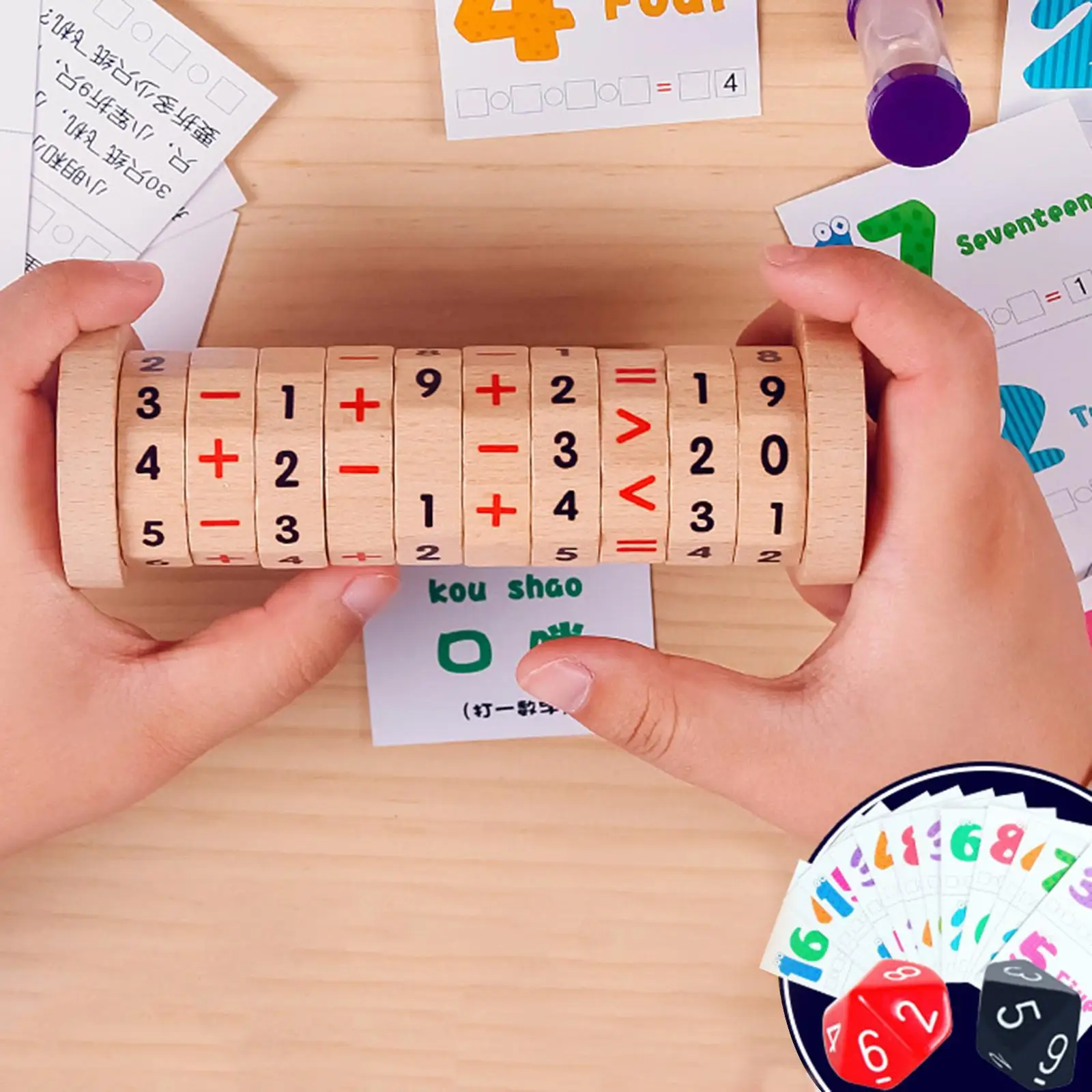 Blocos giratórios de matemática brinquedo números de cilindro brinquedo crianças brinquedo de aprendizagem educacional