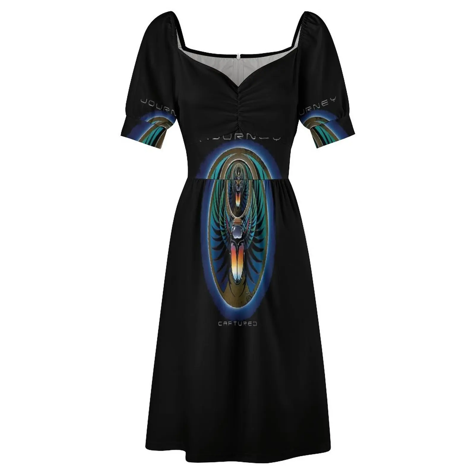 Captured Journey ชุดเดรสแขนสั้น ชุดเดรสผู้หญิงฤดูร้อน 2025 เดรสคลุมยาว ชุดไปงานพรอม