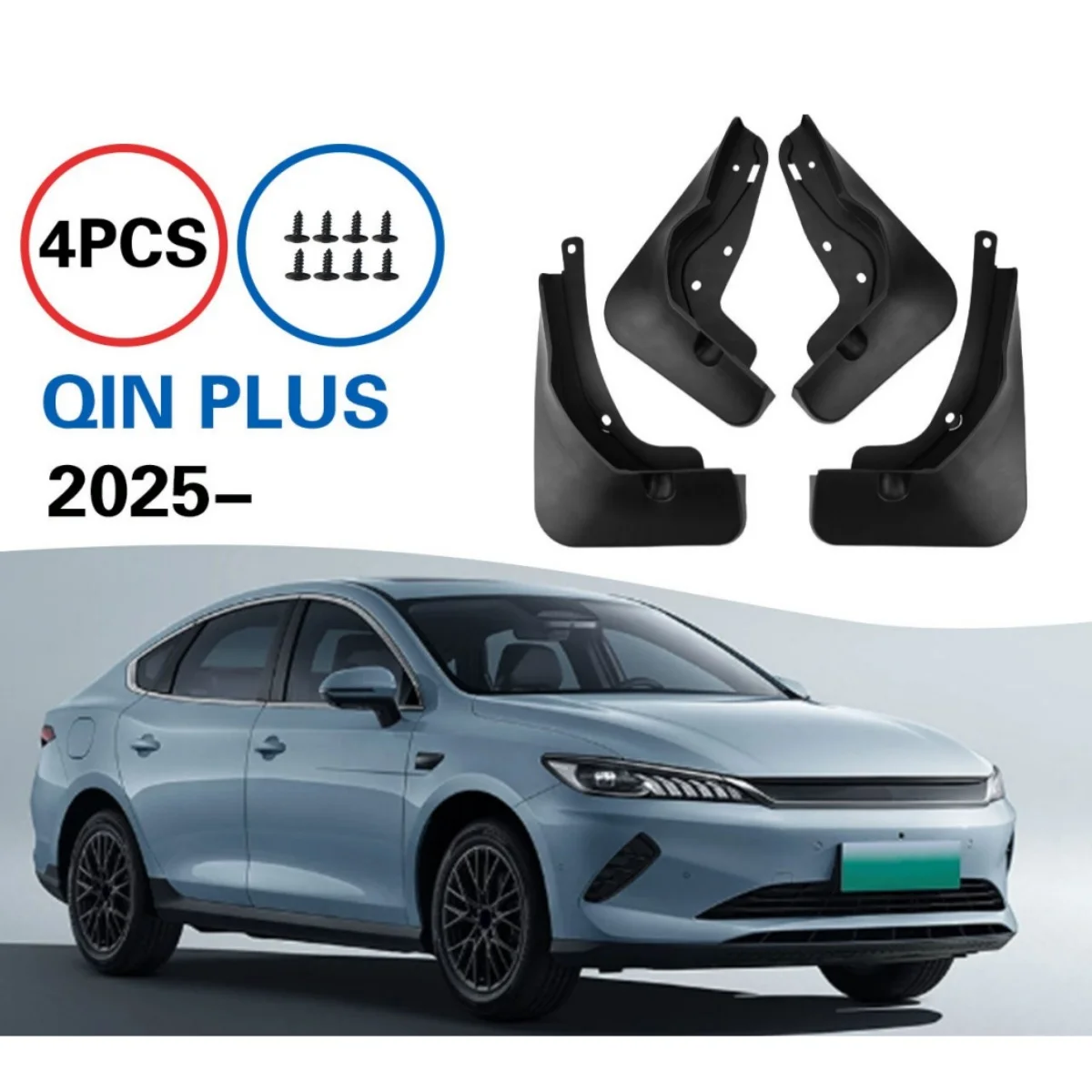 

For BYD Qin Plus 2025 2026 Waterproof 4Pcs Fender PP Mudflaps Splash Guards Mudguards Mud Flaps Car Automotive Tire Accessories