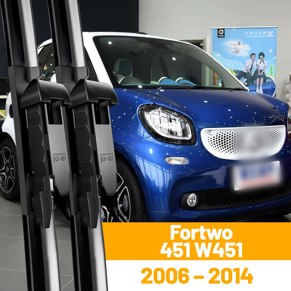 Szczotki wycieraczek przednich do Smart Fortwo 451 W451 2006-2014 Szyba przednia Akcesoria samochodowe Osłona okna 2008 2013