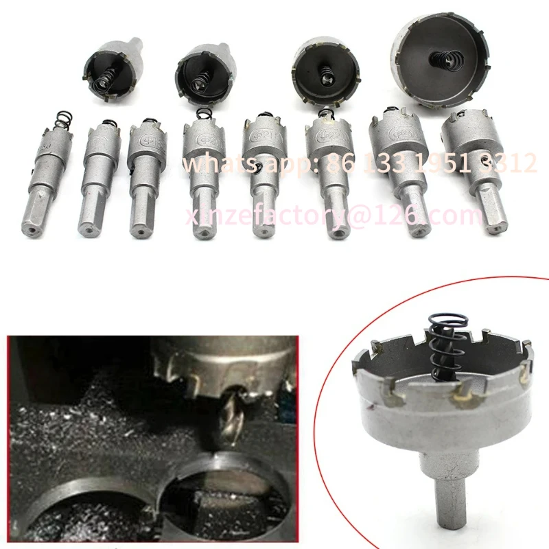 Set da 12 punte da trapano per sega a tazza in carburo HSS personalizzabili, taglierina circolare, punta da 15 mm-50 mm, punte elicoidali in metallo