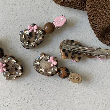 1個可愛獨特設計的水晶貓咪蝴蝶結醋酸纖維髮夾,時尚甜美女孩瀏海夾 10 最佳銷售 貓毛夾 - №4