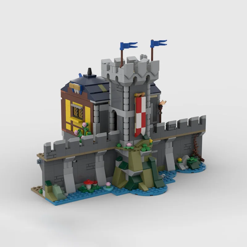 Brinquedos de bloco de construção MOC, ornamentos de modelo de fortaleza de torre de estilo medieval, presentes criativos de feriado, adequados para todas as arquiteturas