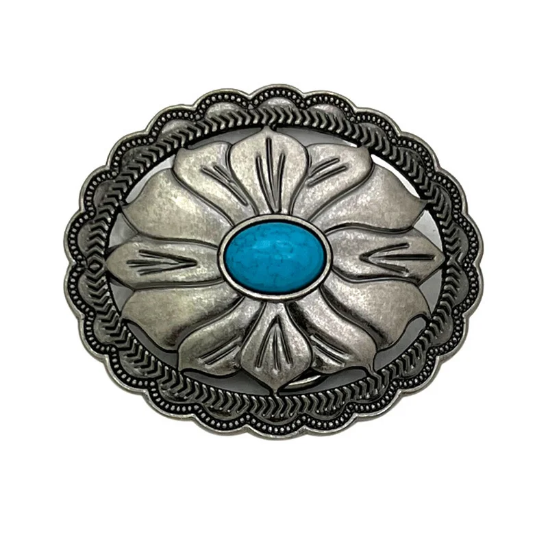 Zinc Alloy Turquoise Belt Buckle with Western Style Design